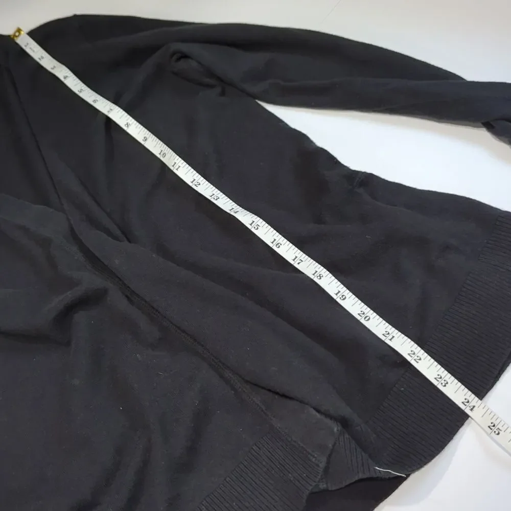 Kate Spade Sweater Womens Small Black‎ Open Front Cardigan